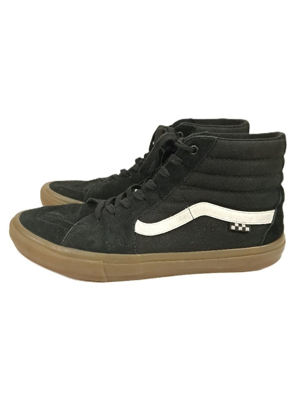 Vans Sk8-Hi Sneakers Men 13 Black Suede High Top Skateboarding Shoes 500714